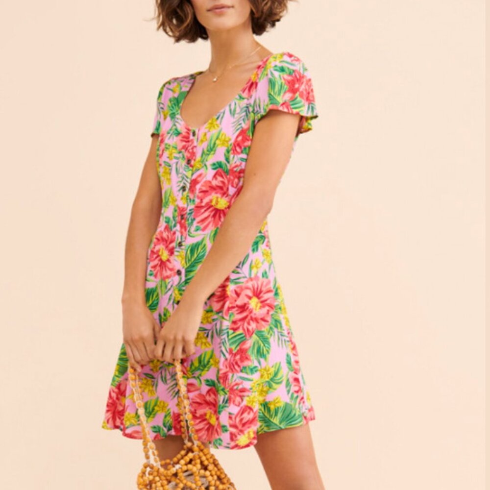 Lost + Wander Botanical Babydoll Dress